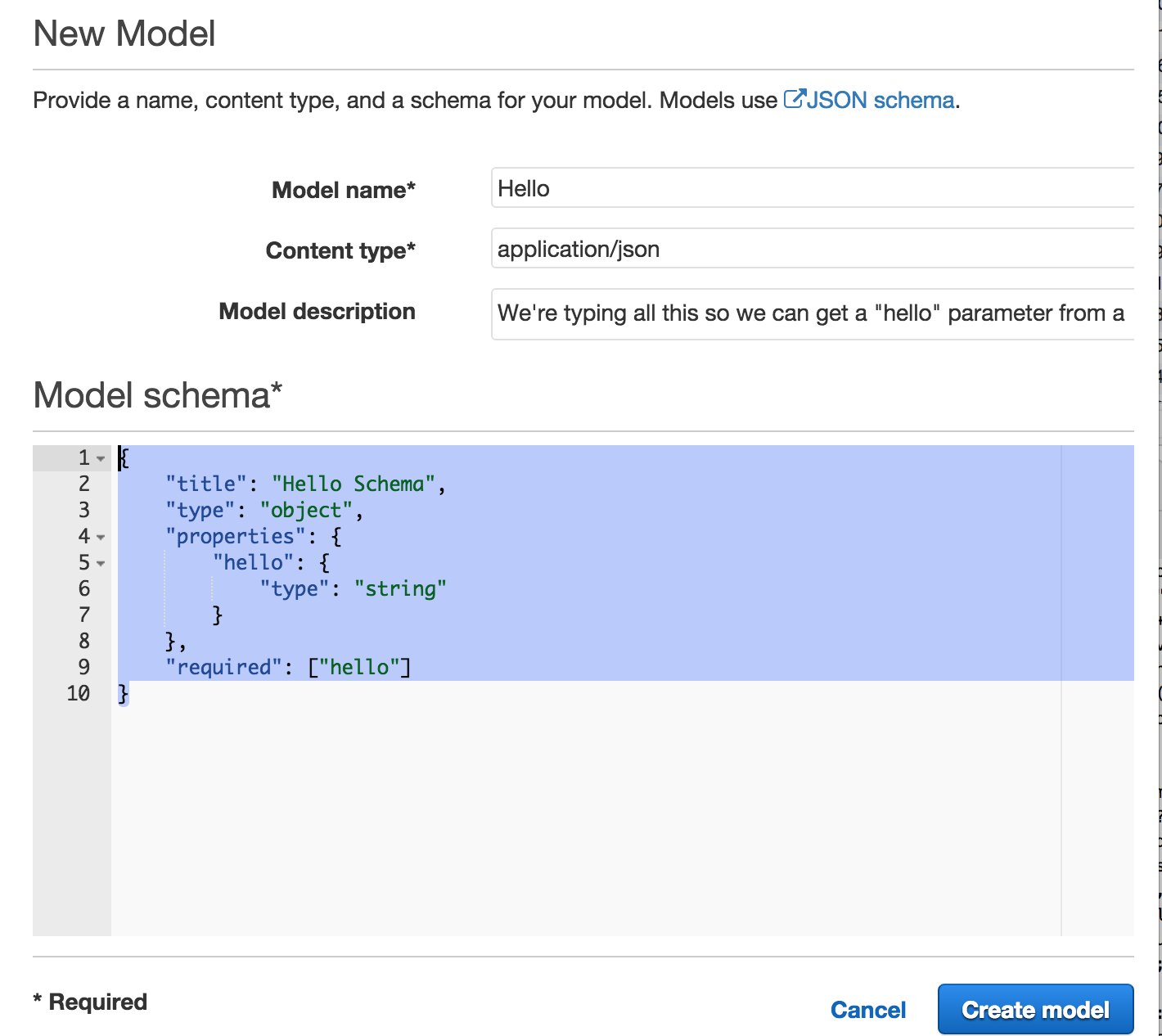 JSON Schema Model